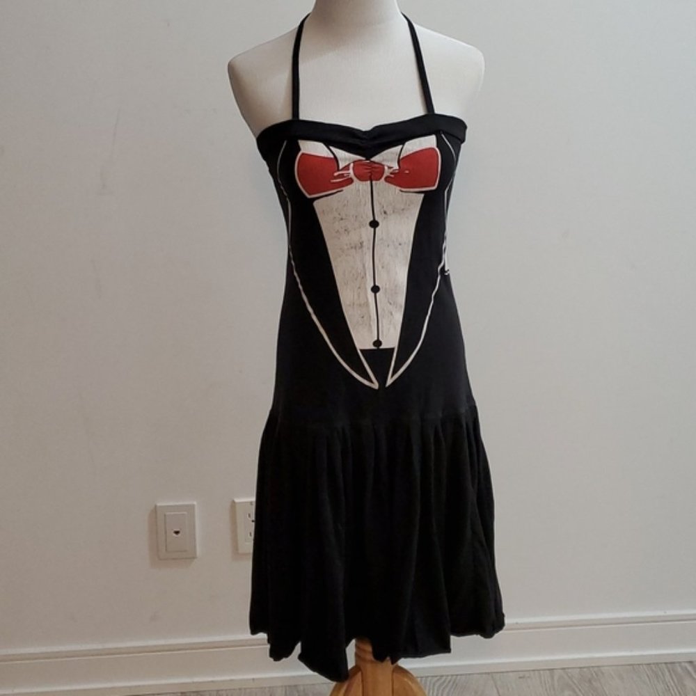 Fun Tuxedo Dress - Faux Tux - Trompe L'Oeil - Fun for NYE, Wedding, Birthday